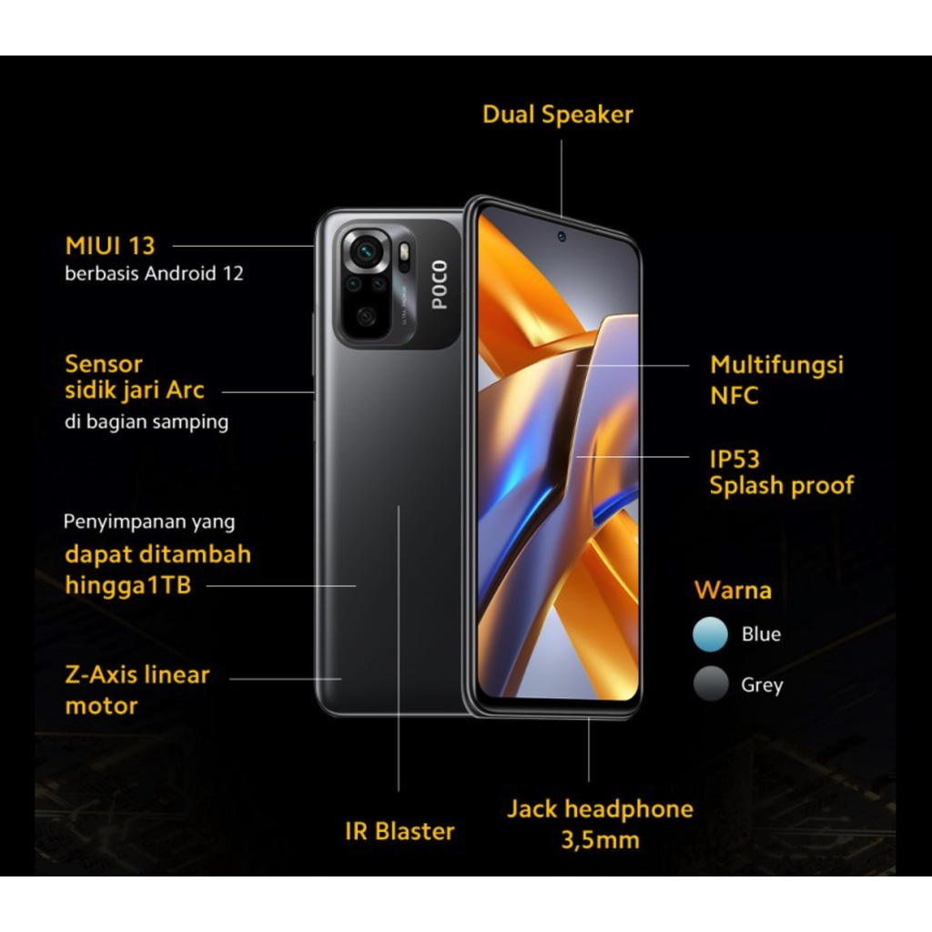 Xiaomi Poco M5s 4GB+64GB 6GB+128GB Garansi Resmi Xiaomi 1 Tahun