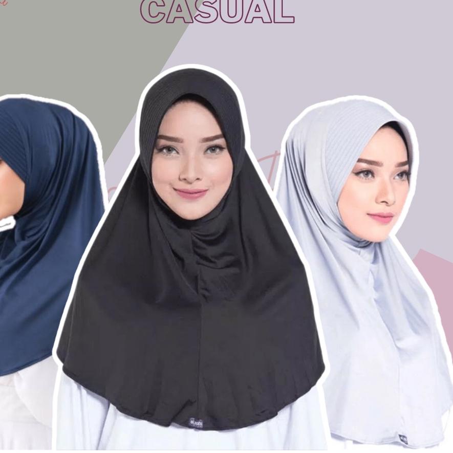 ۞ BERGO ELZATTA KERUDUNG HIJAB JILBAB KRUDUNG BERGO INSTAN  LANGSUNG HITAM PUTIH POLOS ELZATA ZARIA 
