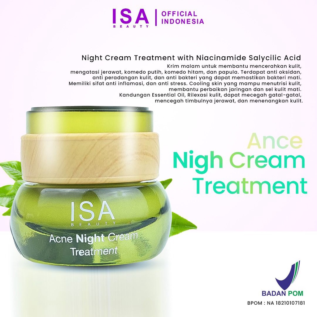 ISA Beauty Acne Night Cream Treatment 20gr