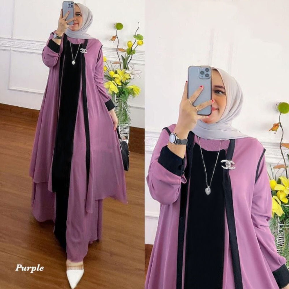 Ranaya Dress Maxy Matt Ceruty Babydoll Premium Polos Basic l Kiara Gamis Wanita Muslim BJ
