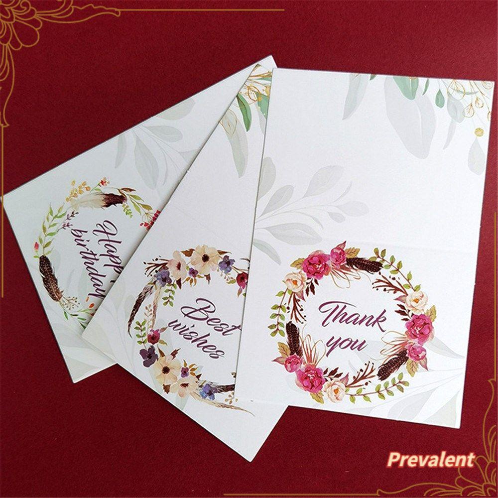 Preva 100pcs Kartu Ucapan Perlengkapan Pesta Ucapan Best Wishes Berkah Birthday Postcard