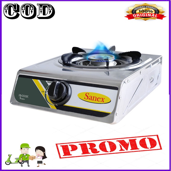 Sanex Kompor Gas 1 Tungku K-808S Stainless Steel ORI BERGARANSI RESMI