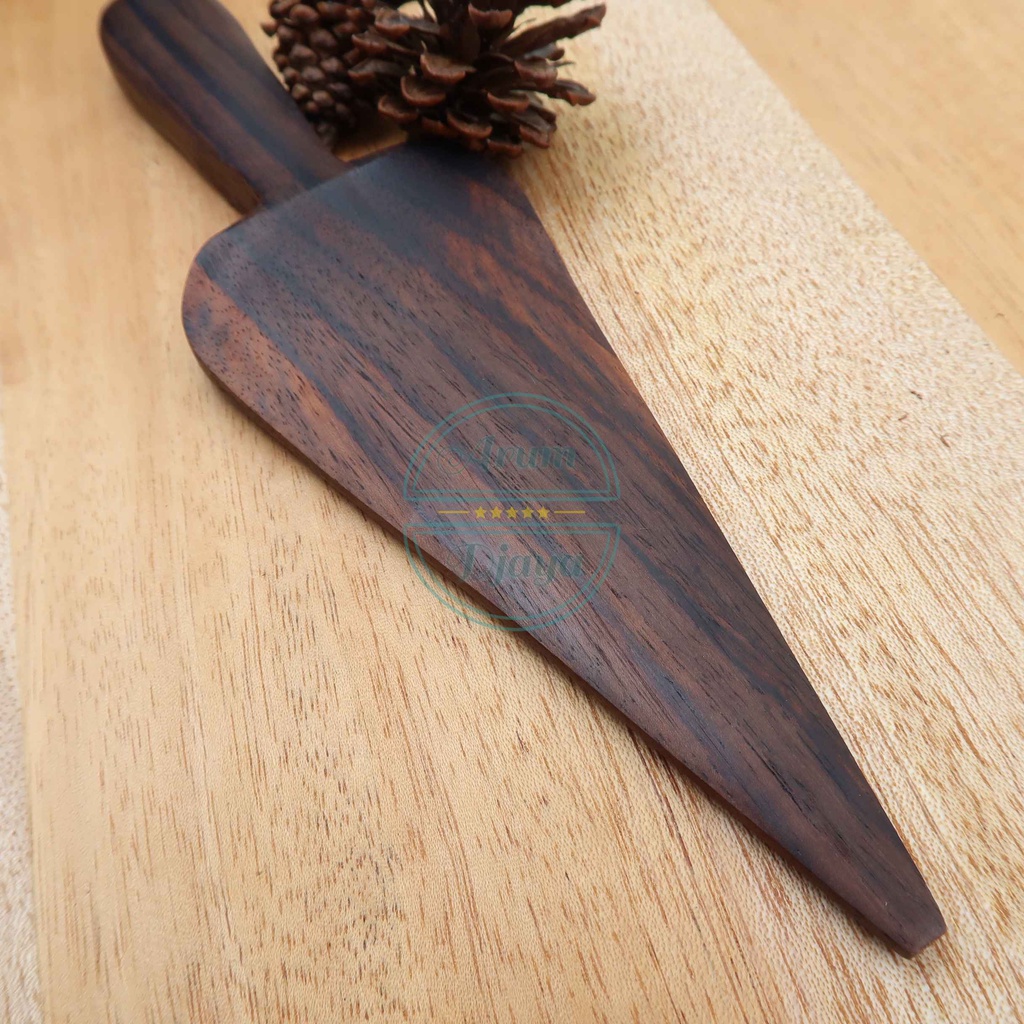 Wooden Pizza Shovel Pie Cake Server Spatula Kayu Segitiga Sendok Segitiga Spatula Kue