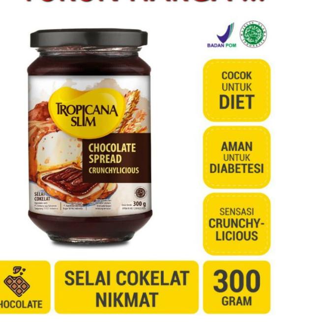 

✫ Tropicana Slim chocolate spread 300gr /strawberry jam selai coklat Strawberry / tropicana slim ⅎ