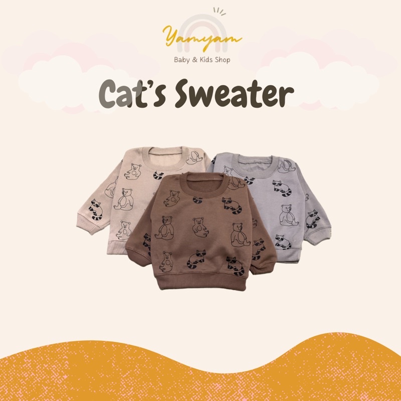 sweater anak motif cats hoodie anak