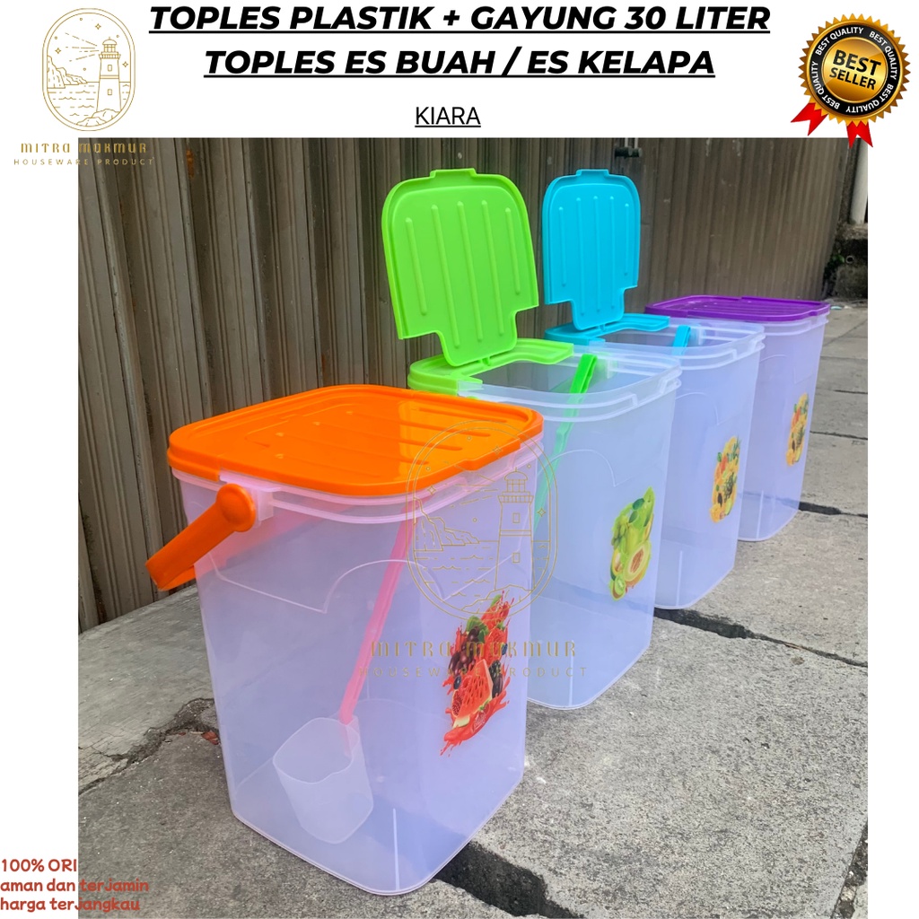 SALE!! TOPLES PLASTIK ES BUAH / KELAPA + GAYUNG 30 LITER / TOPLES GAYUNG MURAH KIARA