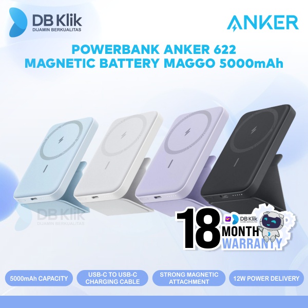 Powerbank Anker 622 Magnetic Battery MagGo 5000mAh MagSafe-ANKER A1611