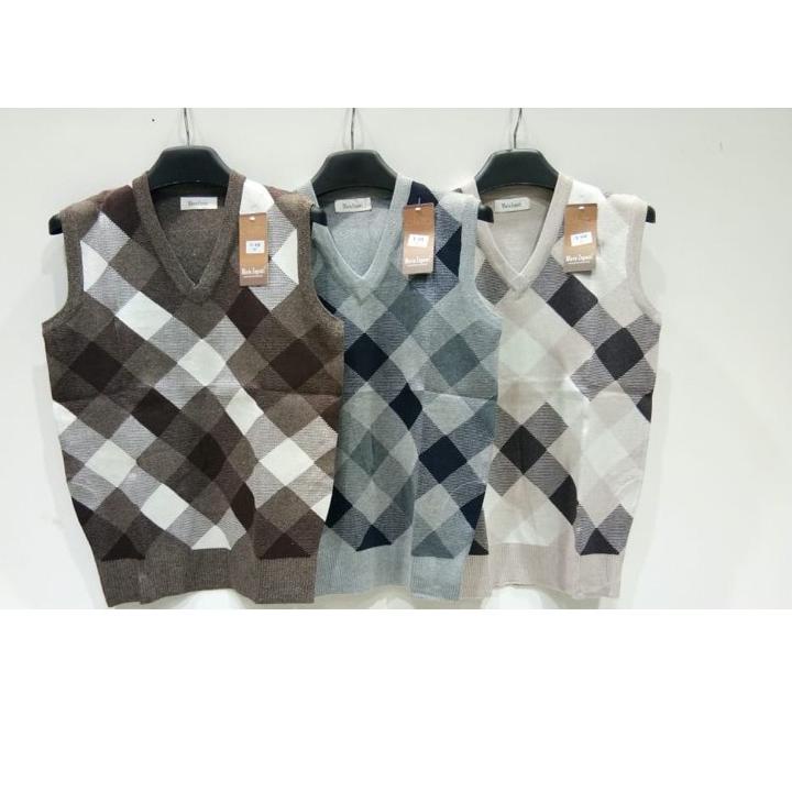 ➴ Mario Zegnoti - Sweater Rompi Rajut B Krah V Pria Import () ♝