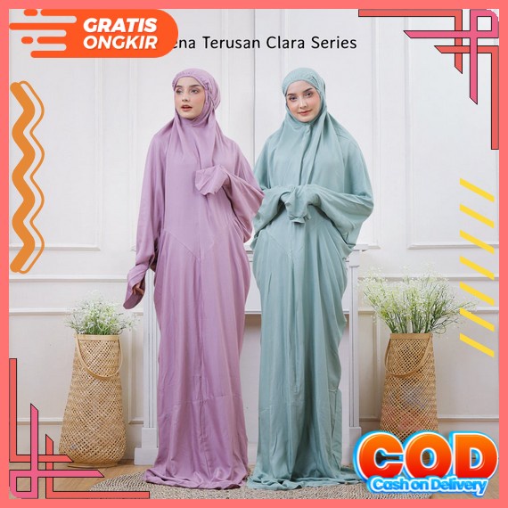 Mukena Travel Dewasa Traveling Armani Silk Premium 2 In 1 Lasercut Polos Mungkena Dewasa Bahan Adem 