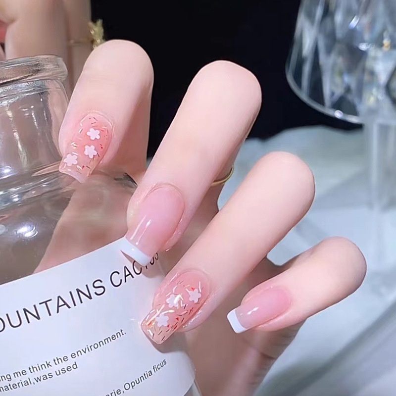 24pcs Kuku Palsu Panjang Dengan 24 stickers-D103