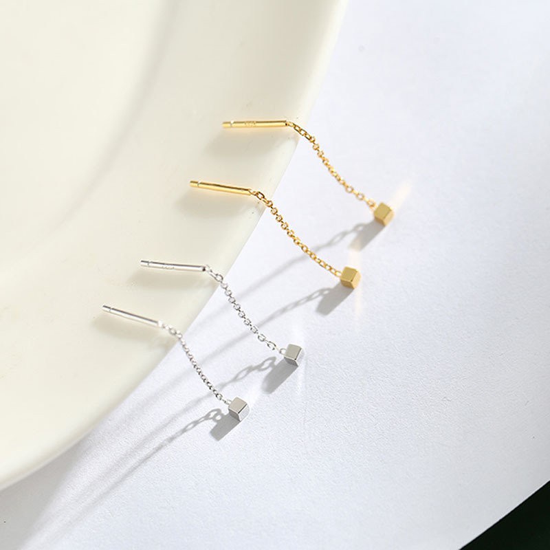 Anting Bentuk Persegi Kecil Gaya Korea Jepang Untuk Hadiah Valentine