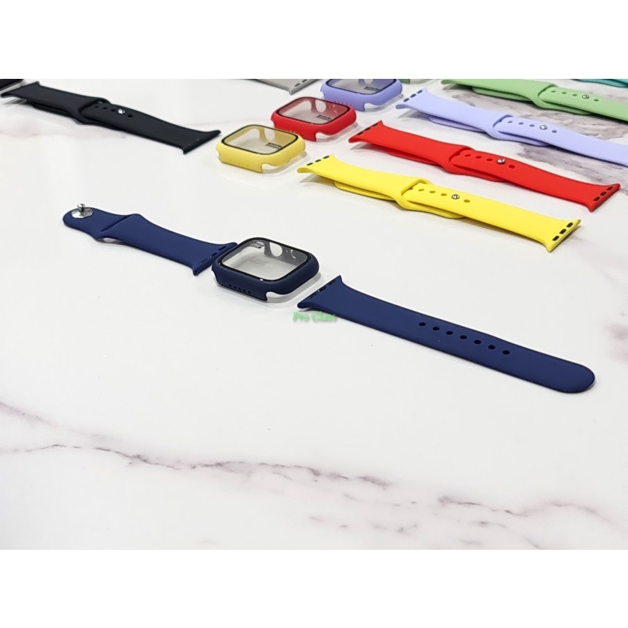 AW06 Apple Watch 41mm / 45mm Silicone Sport Strap Band + Bumper Case