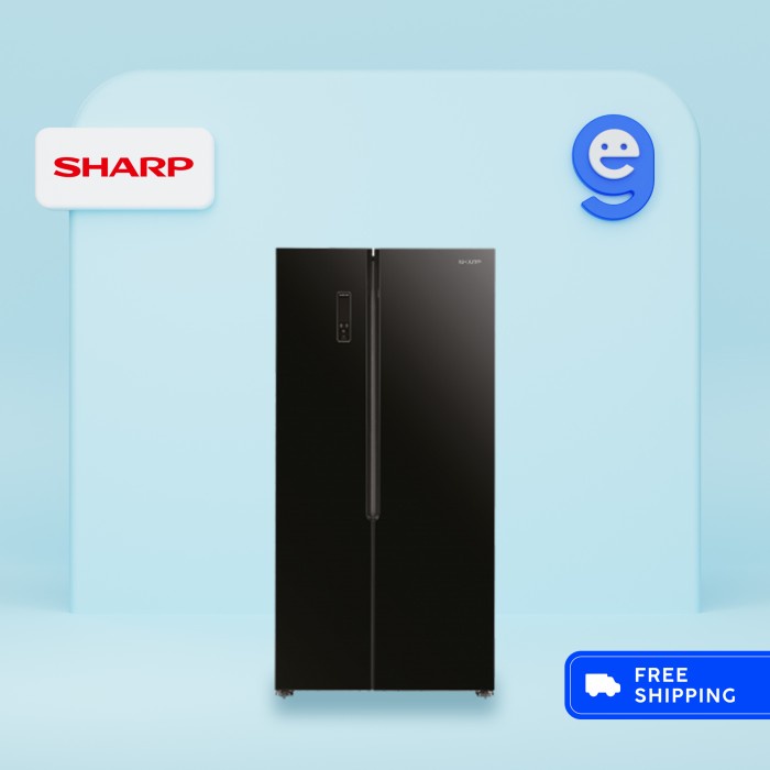 SHARP SJ-IS61G-BK 563 LITER/524 LITER SJIS61GBK KULKAS SIDEBYSIDE ORIGINAL