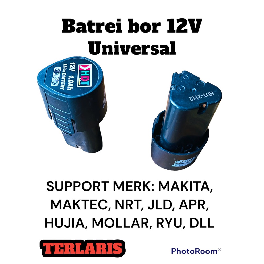 BATERAI BOR Cordless 12Volt HDT CDD405 Cordless Drill Battery 1,0Ah