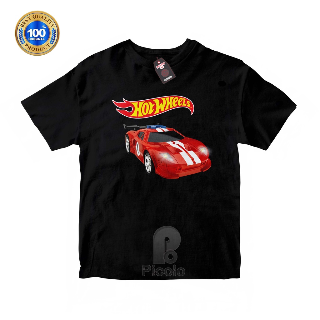 (FREE NAMA) BAJU KAOS ATASAN ANAK MOTIF HOTWHEELS UNISEX Bahan COTTUN