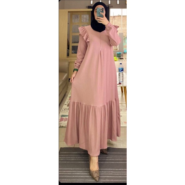 (MGA) GAMIS ARSYAKA REMPEL BUSUI DRESS WANITA CRINCLE AIRFLOW