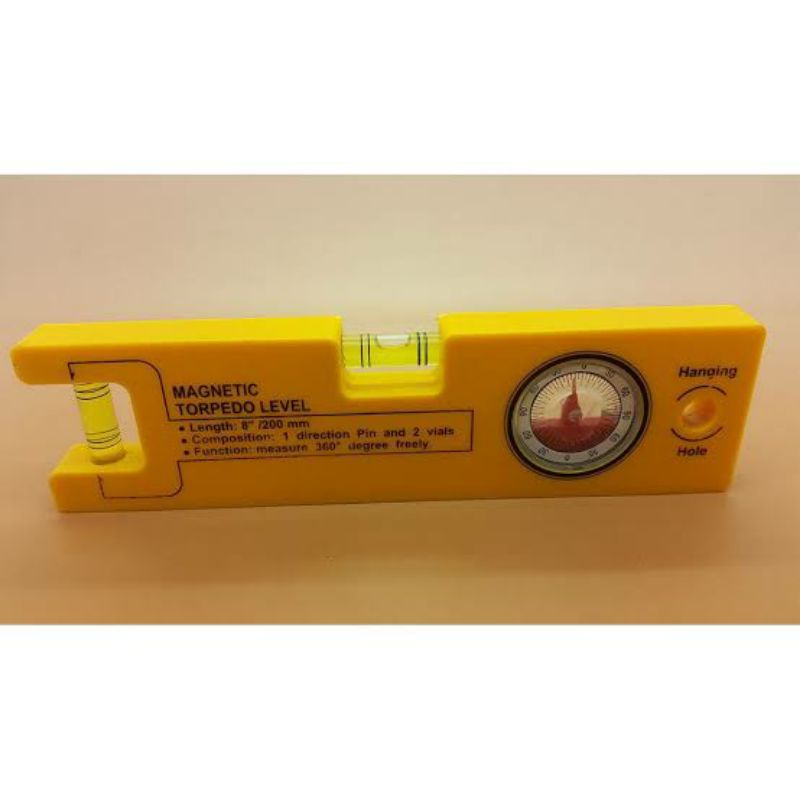 WATERPASS MAGNET TORPEDO LEVEL 20 CM BUSUR DRAJAT KEMIRINGAN WATERPASS KOMPAS WATER PASS 8 INCH