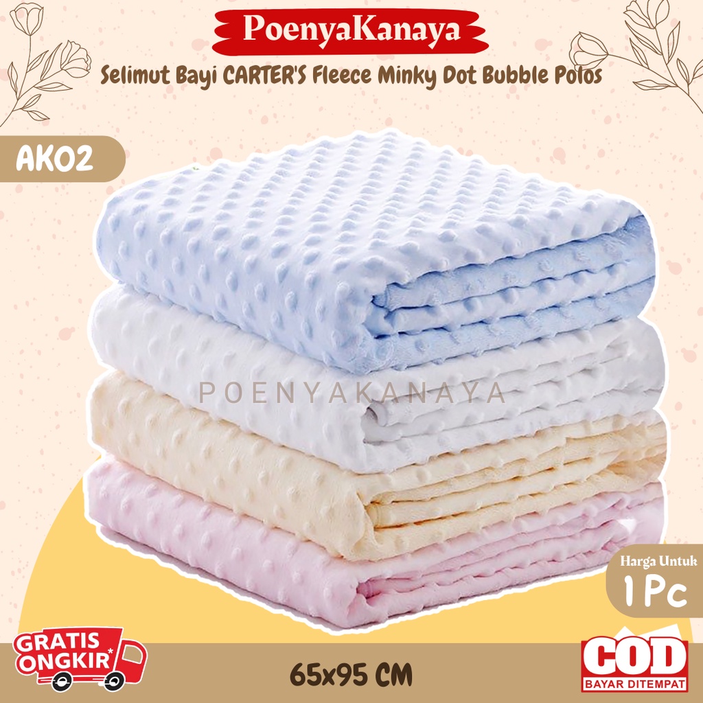 Selimut Bayi CARTER'S Fleece Minky Dot Bubble Polos AK02