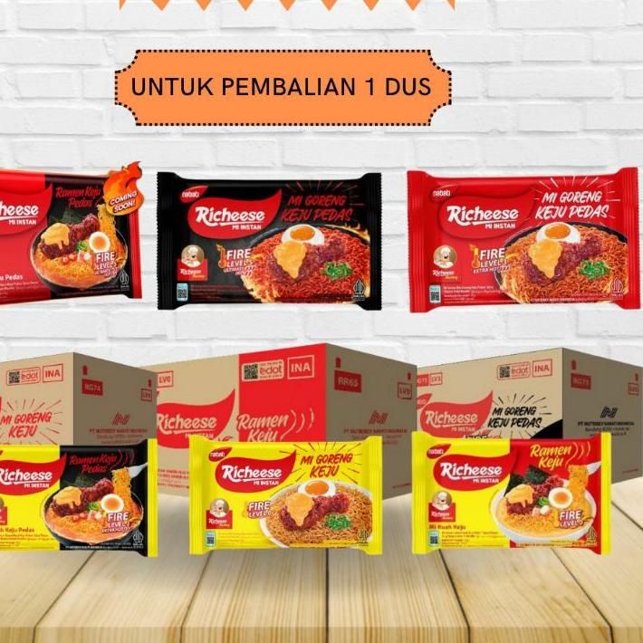 

➽ Richeese Mie Goreng Keju Ramen Kuah All Varian level 0-5 - KARTON DUS ➢