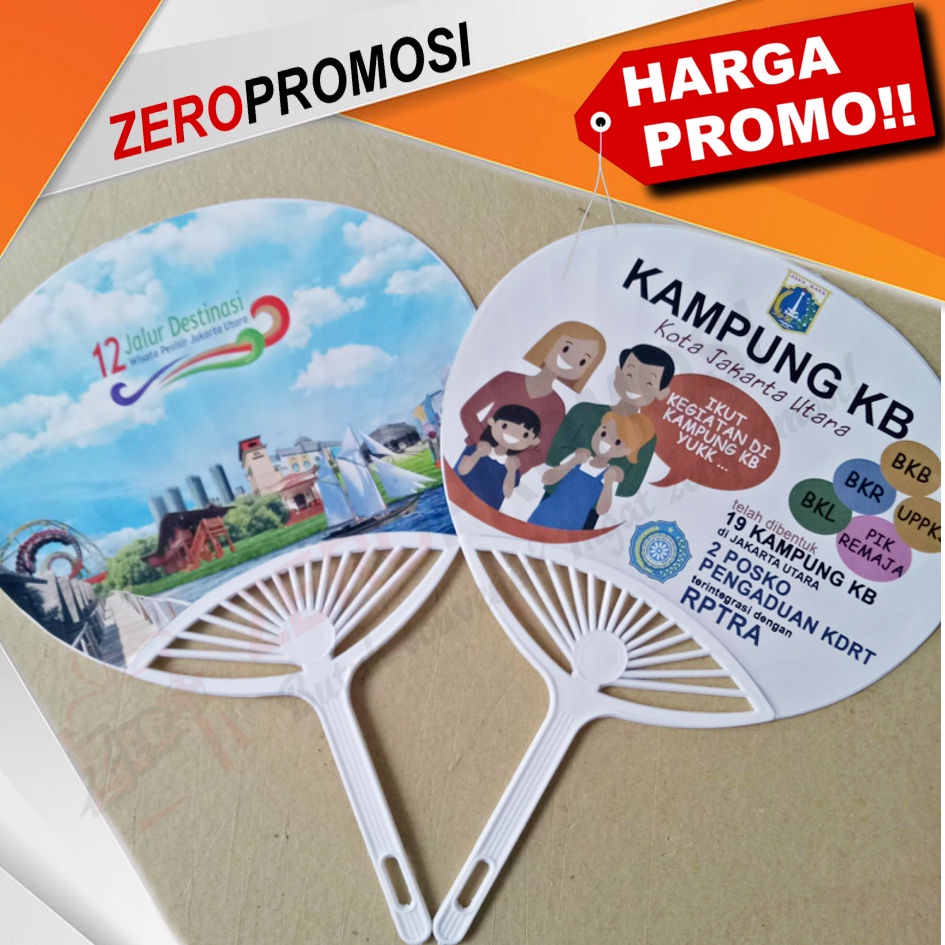 Souvenir Kipas Plastik Sticker Custom - Kipas Jepang Model Kerang
