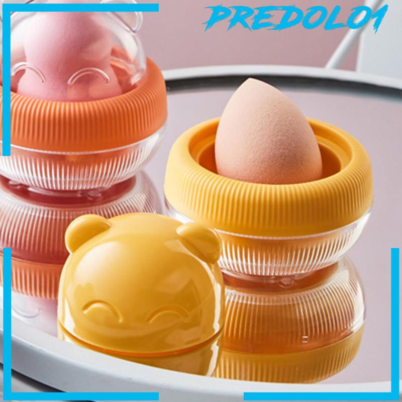 [Predolo1] Kotak Penyimpanan Telur Powder Puff Case Pelindung Aksesoris Tahan Lama