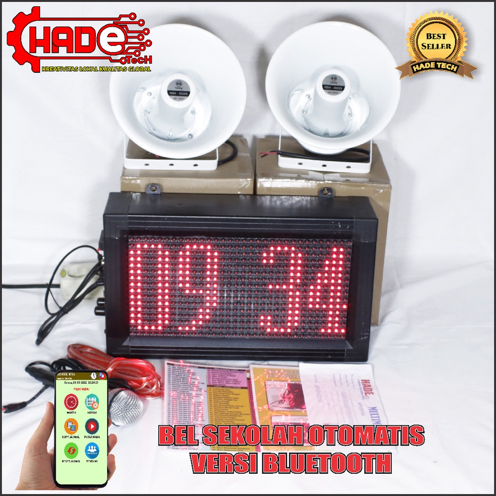 BEL SEKOLAH PABRIK /JAM DIGITAL 2 SPEAKER LENGKAP