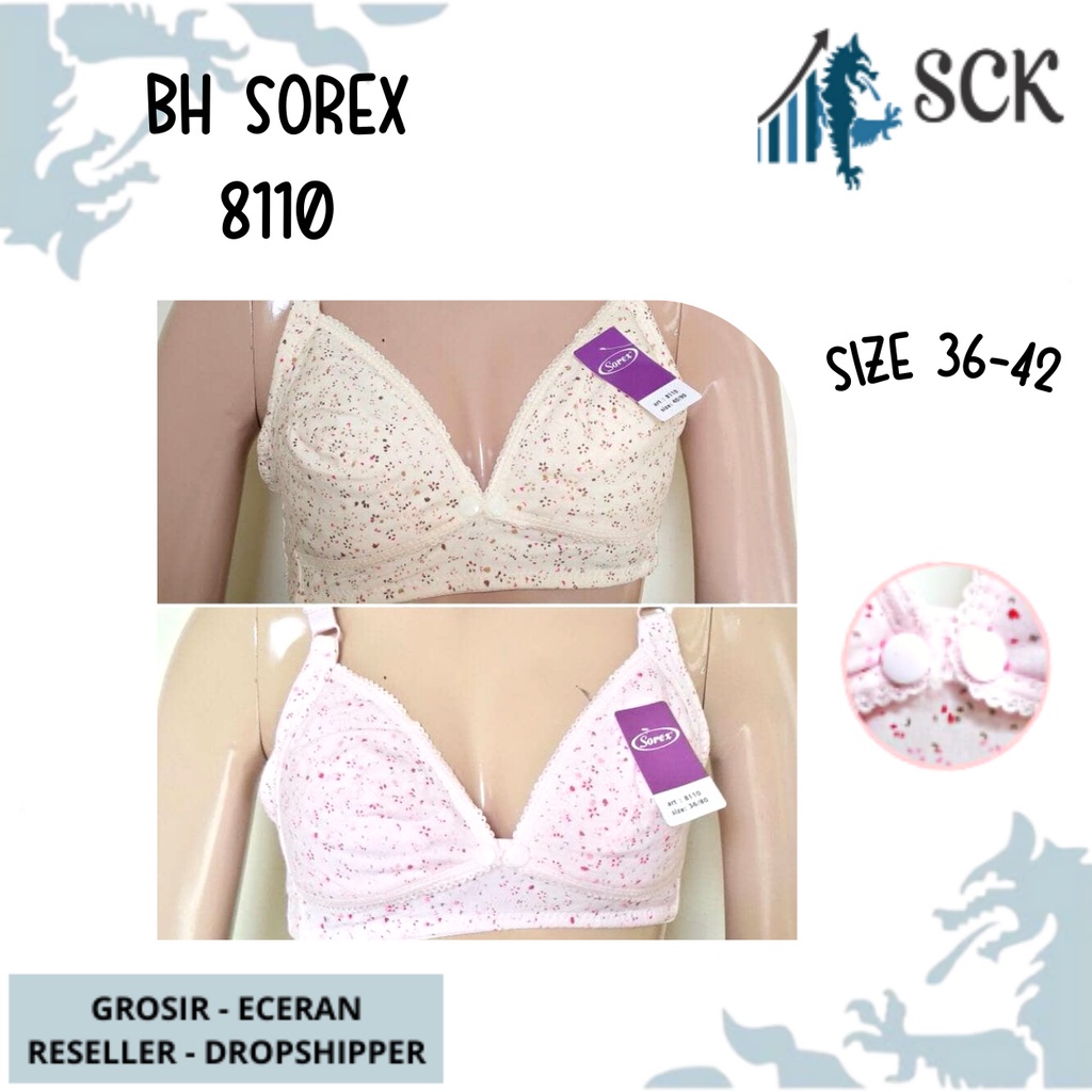 BH SOREX 8110 Menyusui Motif Bunga Tanpa Kawat Busa Tipis Soft Pakaian Dalam - sckmenwear GROSIR