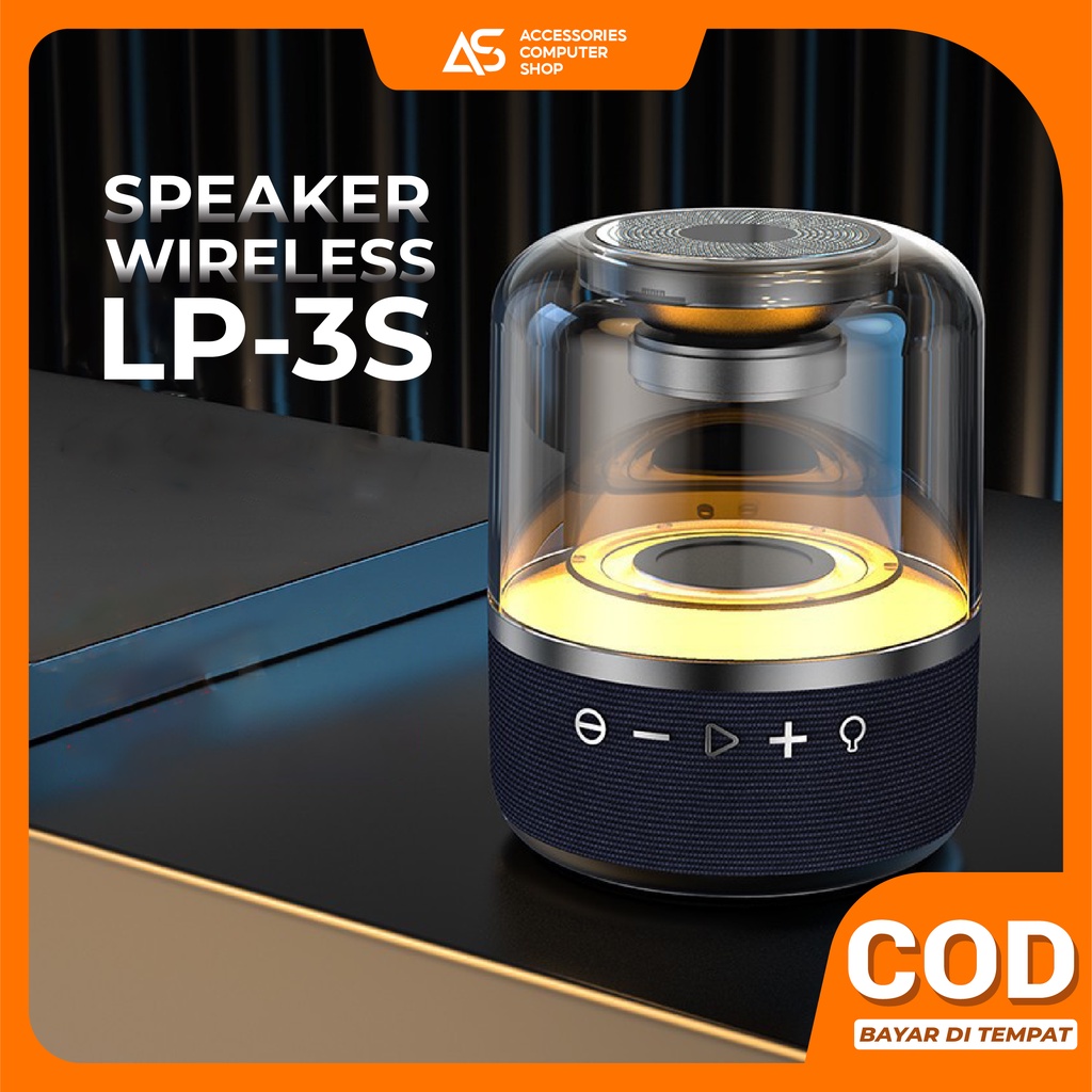 Speaker Bluetooth LP-3S Subwoofer Kisonli 8W Super Bass Battery 1200mAh with RGB Light - ACS