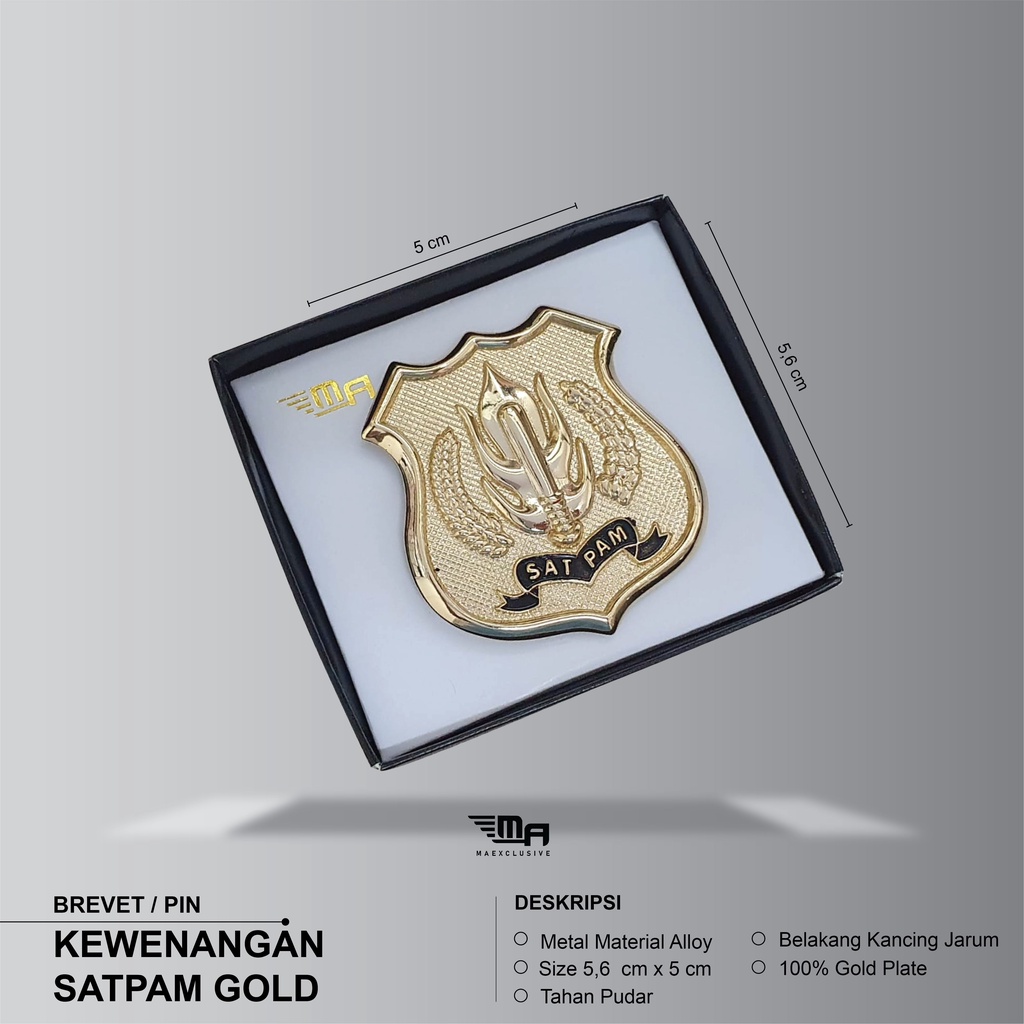 PIN KEWENANGAN SATPAM PDH BRIVET BREVET WING PIN KEWENANGAN SATPAM