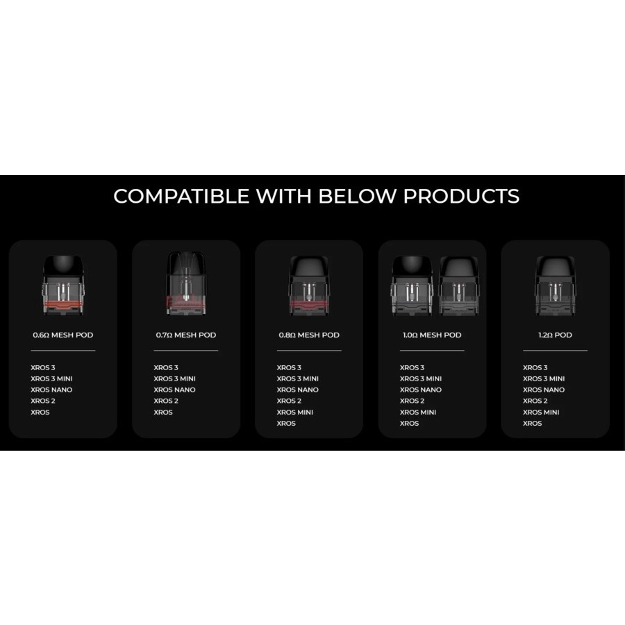 Vaporesso Xros Pod Cartridge 0.6 OHM &amp; 1.0 OHM 100% Authentic