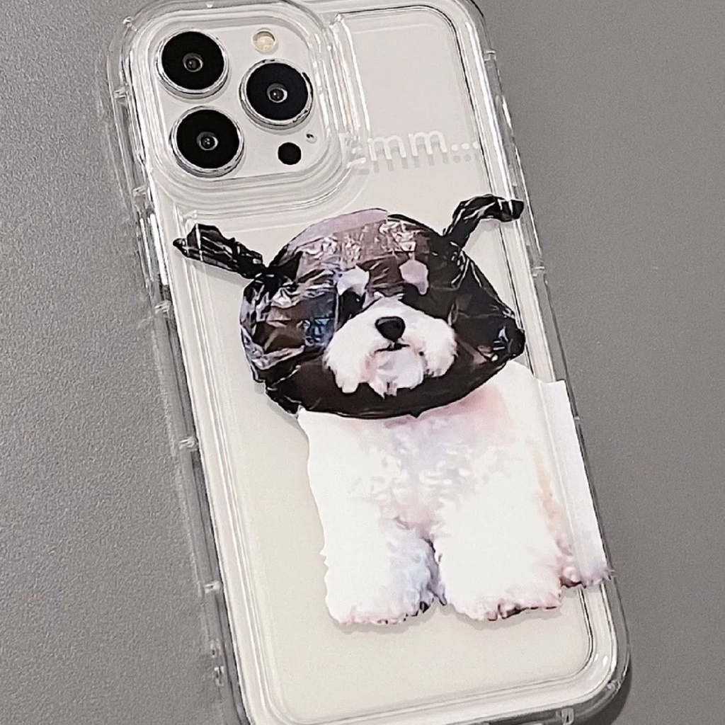 IPHONE Casing Ponsel Lembut Anjing Lucu Kompatibel Untuk Iphone14 13 11 12 Pro XS Max X Xr7 +8 Plus Casing Transparan TPU Silikon Shockproof Cover