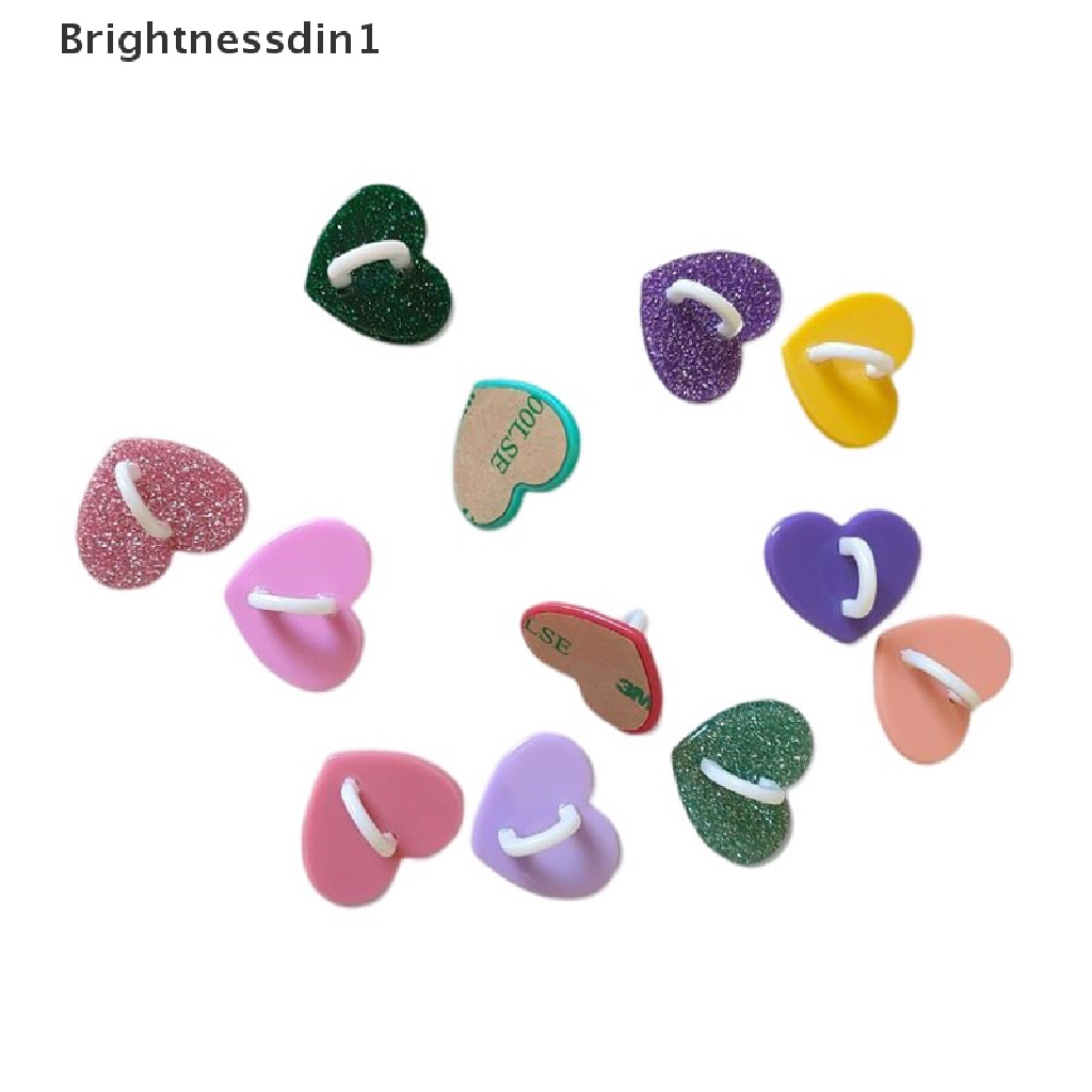 [Brightnessdin1] Kawaii Perekat Plastik Jantung Ponsel Pesona Holder Ponsel Case Jari Cincin Stand Hooks Gesper Ch Clasp Aksesoris Butik