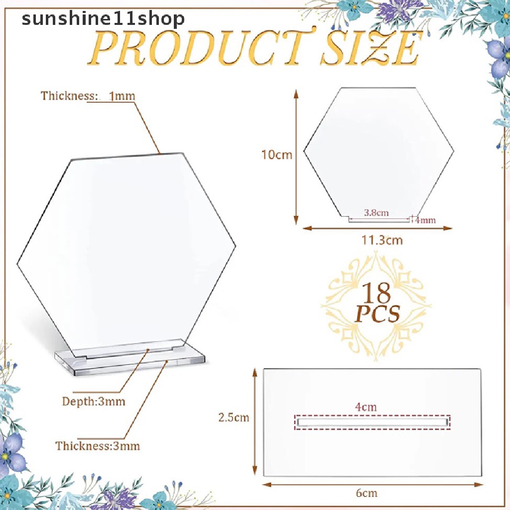 Sho Hexagon Place Card Table Stand Seag Card Blank Number Sign Holder Untuk Pernikahan N