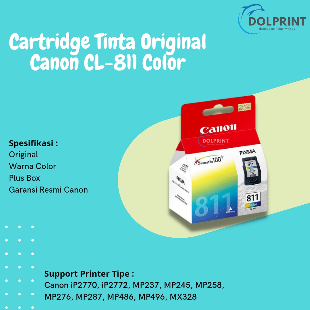 Cartridge Tinta Original Canon CL811 CL-811 CL 811 Color, Cartridge Printer Canon IP2770 IP2772 New