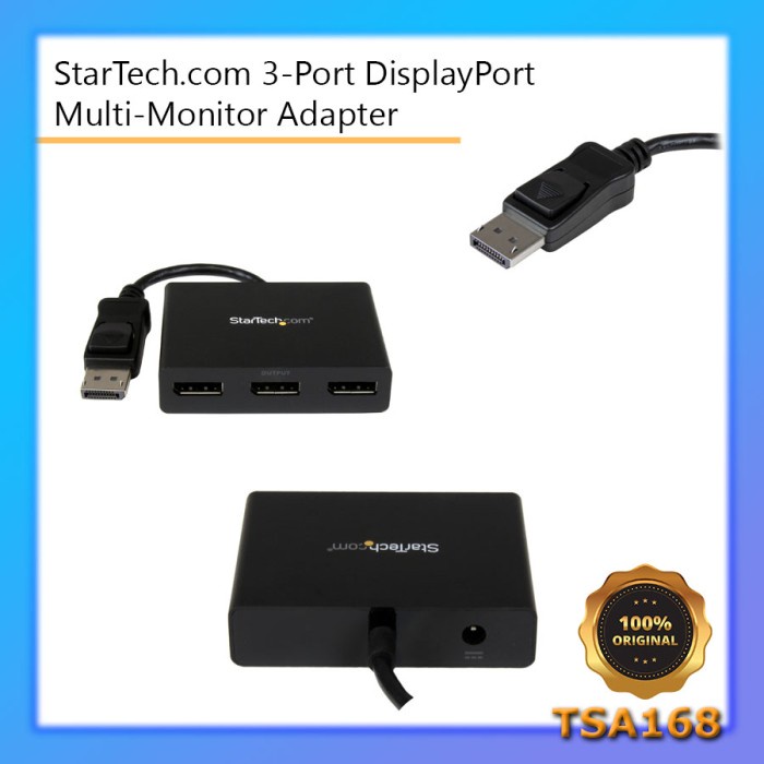 StarTech 3-Port Multi Monitor DisplayPort MST Hub Adapter 1 to 3 Split