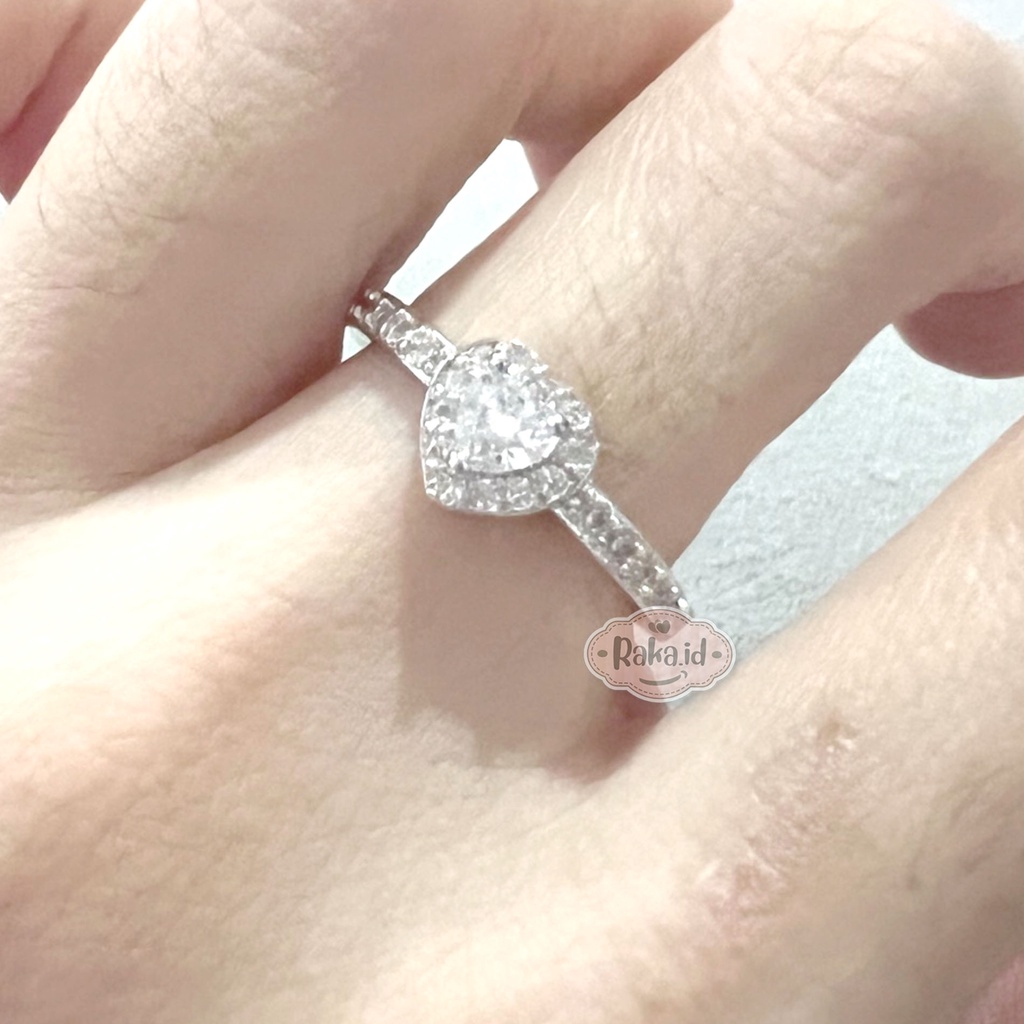 Cincin Wanita Anti Karat Cincin Korea Aesthetic Motif Gemma Love Perhiasan Wanita 1248