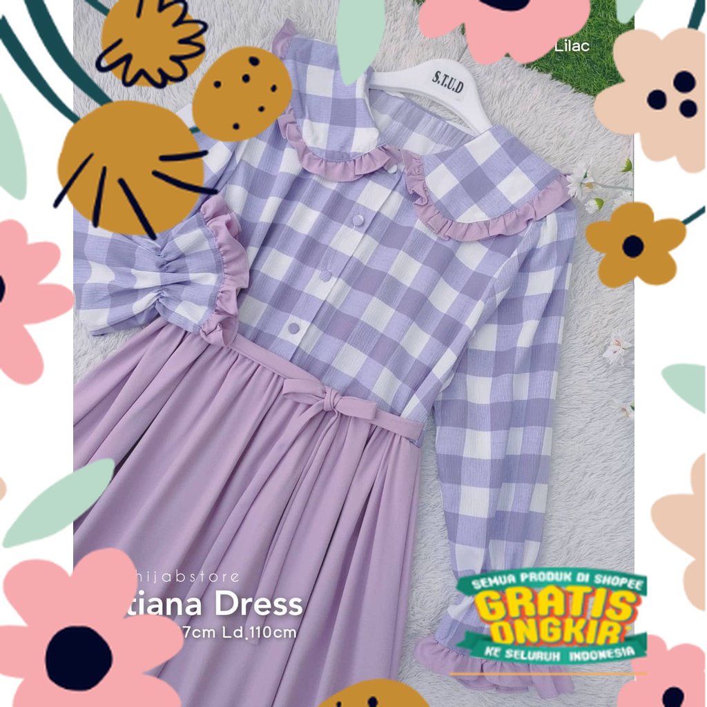 Baju Gamis Muslim Dewasa / Tatiana Dress / Baju Wanita Korea / Dress Muslim Dewasa / Gamis Busui / G
