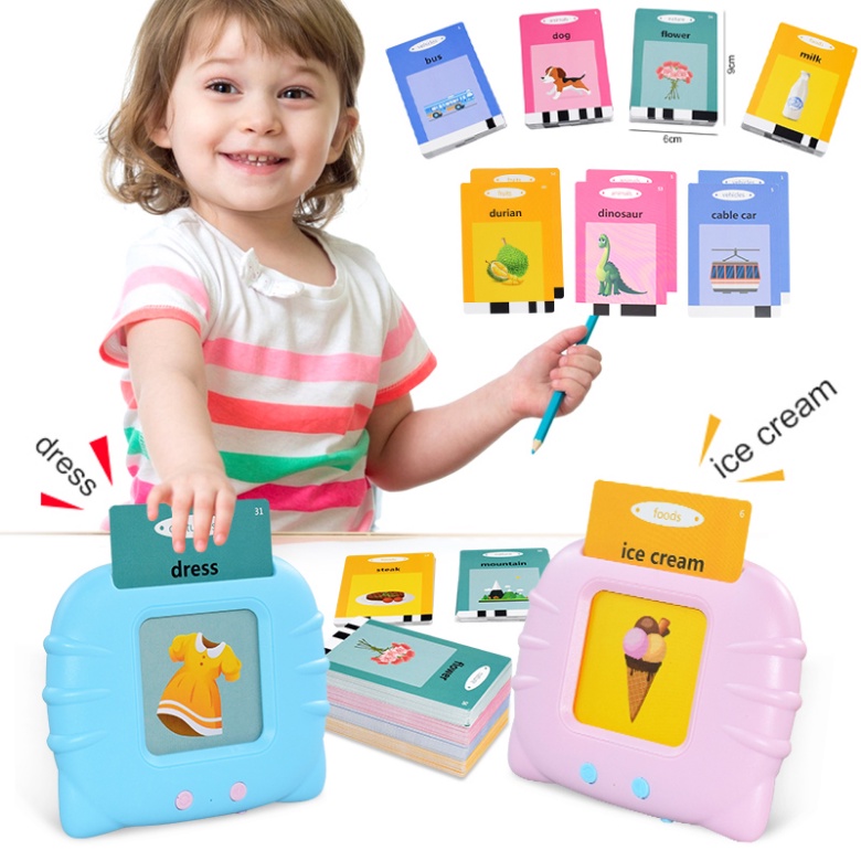 【COD】Card Early Education Bilingual Device/Flash Card Reader/Mainan Flash Card Bersuara/Sound Flash Card Toy