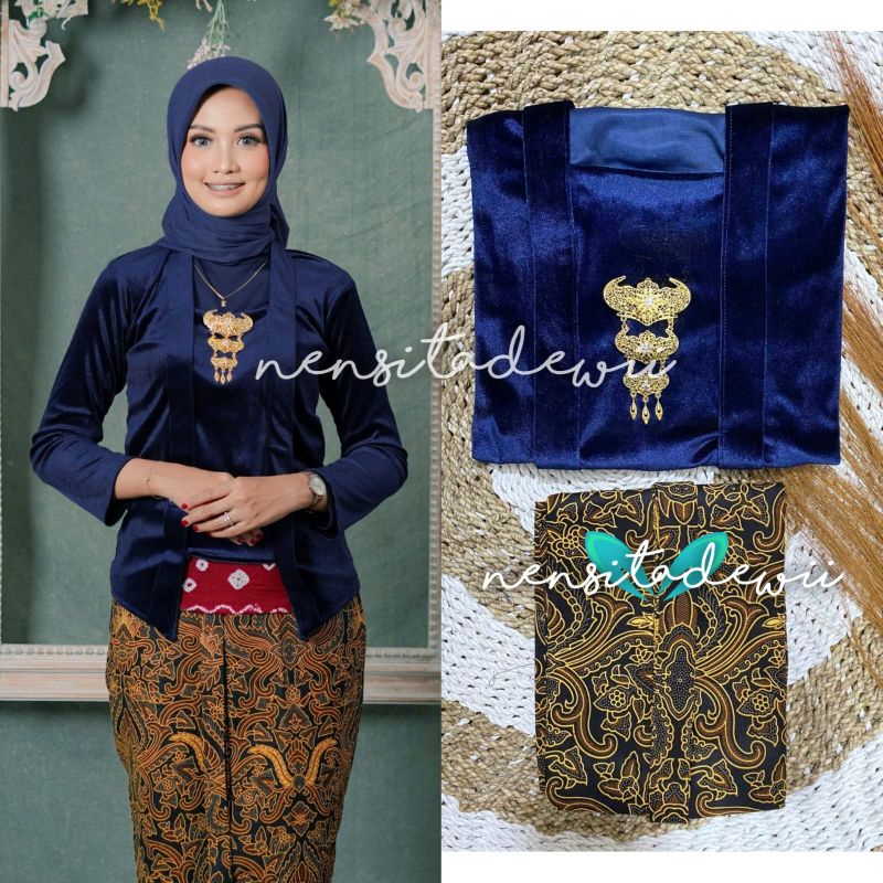 [1 Set] Kebaya + Jarik Instan / DN01, Model Ajeng ~ Nuansa Navy