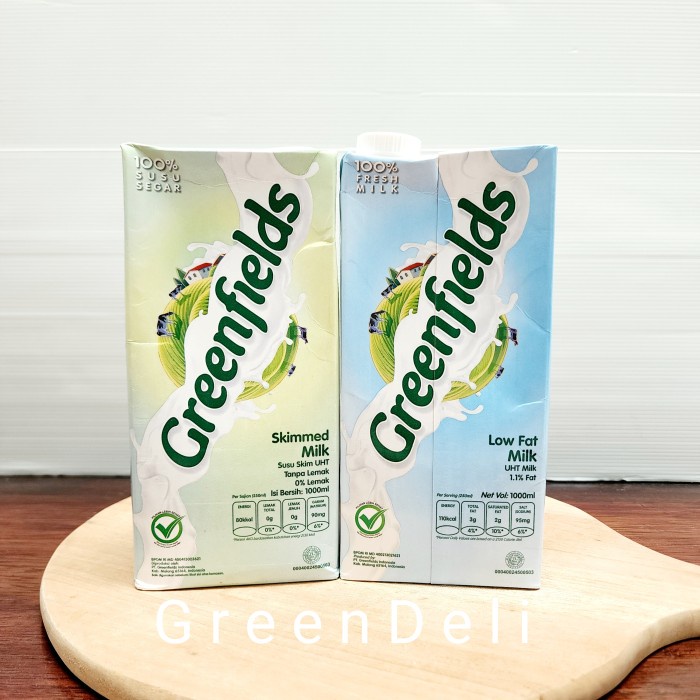 

[KARTON] Greenfields Susu UHT Low Fat 1 Liter