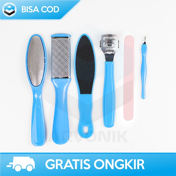 SET PENGHALUS TUMIT KAKI 8IN1 ALAT MANICURE PEDICURE GOSOKAN KUKU KAKI