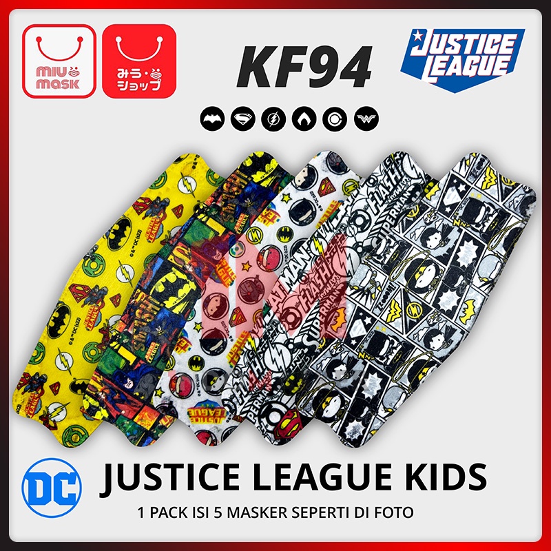 Masker MIU MASK Justice League KF94 Mask Anak (4Ply)