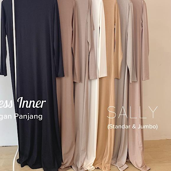 ☛ Dress Inner kaos rayon lengan panjang, Gamis Dalaman Katun ◄