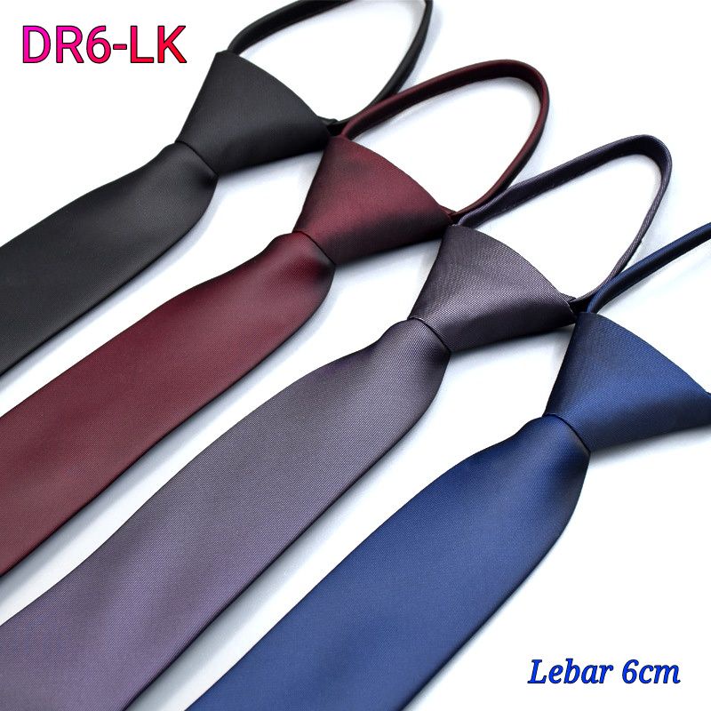 Dasi Resleting Pria DR6-LK / DR6YLD Dasi Instant Slim Langsung Jadi Lebar 6cm