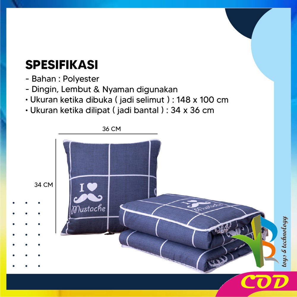 RB-C595 Balmut Bantal Selimut 2IN1 Bantal Tidur Set Motif Karakter Kartun / Bantal Travel Dewasa Anak Bisa Lipat Praktis Jadi Selimut