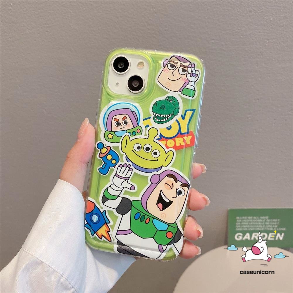 Compatible For iPhone 7 8 6 6S Plus 11 14 13 12 Pro Max XR X XS MAX Cartoon Toy Story Cute Strawberry Bear Lotso Buzz Lightyear Alien Silicon TPU Soft Shockproof Airbag Case