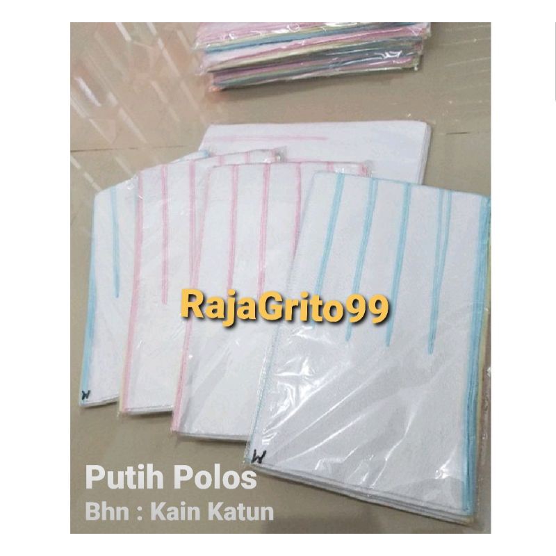 Gurita Bayi Putih Polos bhn KATUN Tebal ORIGINAL isi 1 Lusin / Gurita Tali Mori Halus / grito ikat / Grita Bayi Premium - Grosir 12 pcs