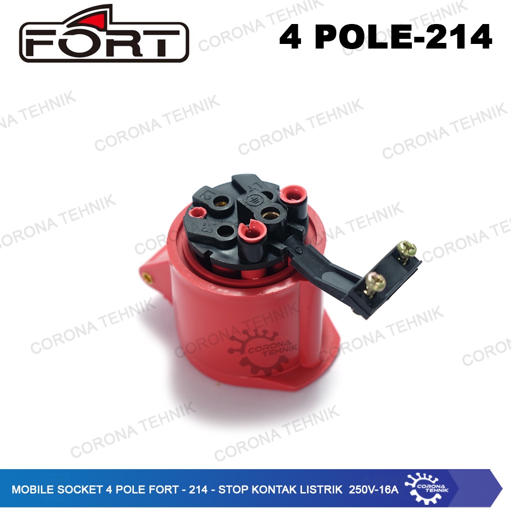 FORT - 214 - Stop Kontak Listrik 250V - 16A Mobile Socket 4 Pole