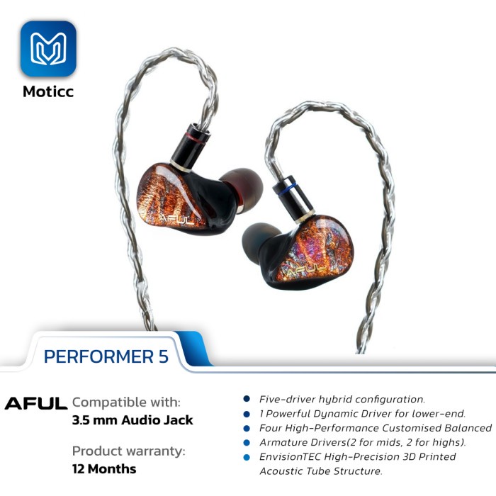 AFUL Performer 5 Earphone 1DD+4BA Acoustics P5 In Ear Performer5