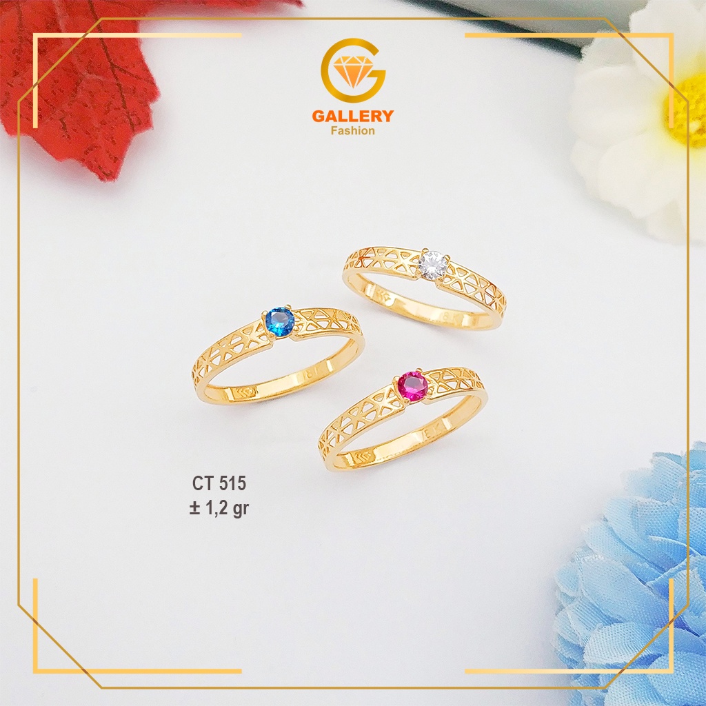 CINCIN EMAS ASLI KADAR 300/6KARAT DAN 375/8KARAT KODE CT 515 MODEL SERAT DAUN